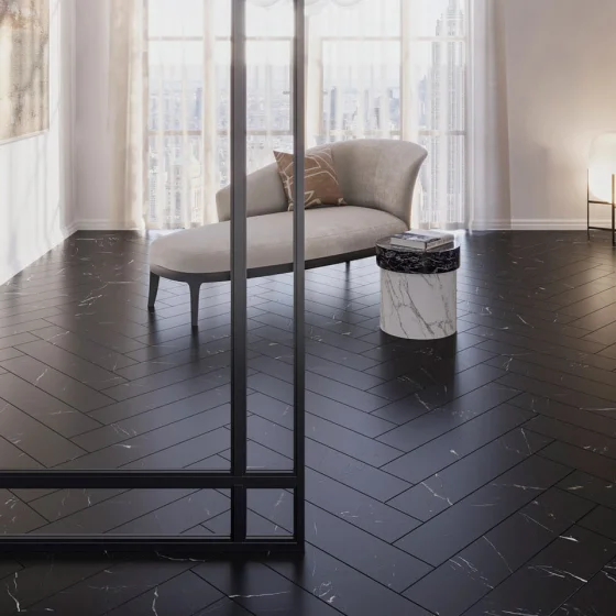 Płytki winylowe LVT AW Maximus Click Black Marble Herringbone